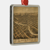 Uitzicht van South Bend, Indiana (1874) Metalen Ornament (Rechts)