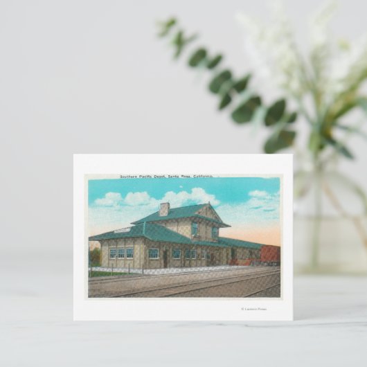 Uitzicht van Southern Pacific DepotSanta Rosa, CA Briefkaart (Staand voorkant)
