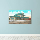 Uitzicht van Southern Pacific DepotSanta Rosa, CA Canvas Afdruk (Insitu (Houten vloer))