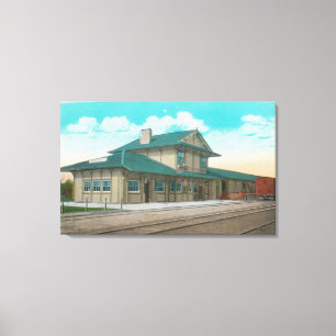 Uitzicht van Southern Pacific DepotSanta Rosa, CA Canvas Afdruk