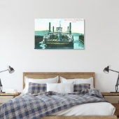 Uitzicht van SP Ferry Boat Solano in Dock 2 Canvas Afdruk (Insitu (Slaapkamer))