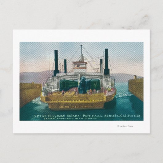 Uitzicht van SP Ferry Boat Solano in Dock Briefkaart (Voorkant)