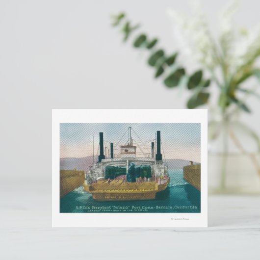 Uitzicht van SP Ferry Boat Solano in Dock Briefkaart (Staand voorkant)