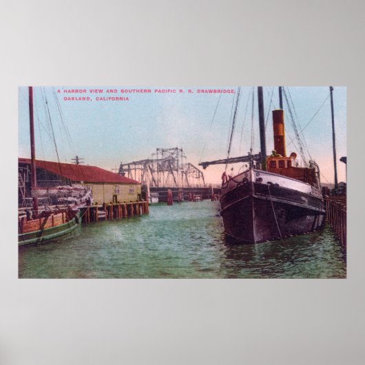 Uitzicht van SP RR DrawbridgeOakland, CA Poster (Voorkant)