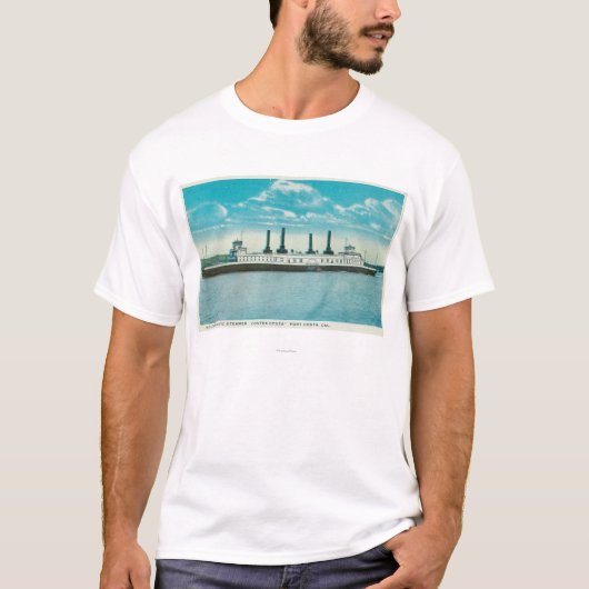 Uitzicht van SP Steamer Contra CostaPort Costa, CA T-shirt (Voorkant)
