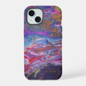 Uitzicht van Space Paint Flow Art iPhone 15 Case (Achterkant)