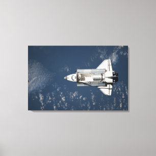 Uitzicht van Space Shuttle Discovery 3 Canvas Afdruk