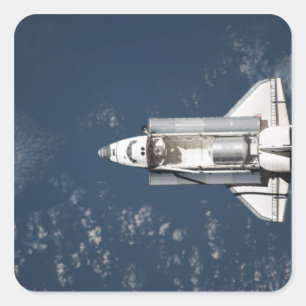 Uitzicht van Space Shuttle Discovery 3 Vierkante Sticker