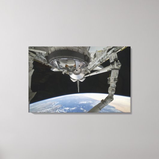 Uitzicht van Space Shuttle Discovery Canvas Afdruk (Voorkant)