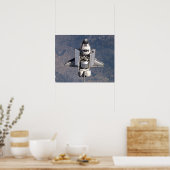 Uitzicht van Space Shuttle Discovery van ISS (STS- Poster (Keuken)