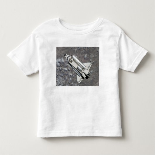 Uitzicht van Space Shuttle Discovery vanuit de luc Kinder Shirts (Voorkant)