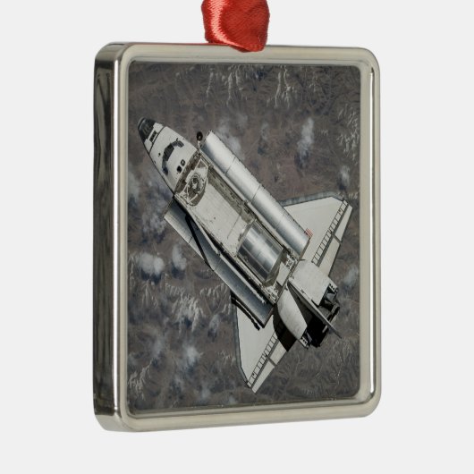 Uitzicht van Space Shuttle Discovery vanuit de luc Metalen Ornament (Rechts)