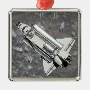 Uitzicht van Space Shuttle Discovery vanuit de luc Metalen Ornament