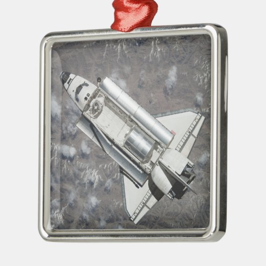 Uitzicht van Space Shuttle Discovery vanuit de luc Metalen Ornament (Links)
