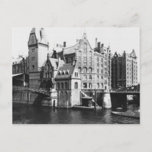 Uitzicht van Speicherstadt Hamburg, c.1910 Briefkaart