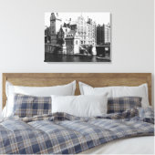 Uitzicht van Speicherstadt Hamburg, c.1910 Canvas Afdruk (Insitu (Slaapkamer))