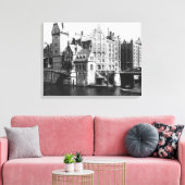 Uitzicht van Speicherstadt Hamburg, c.1910 Canvas Afdruk (Insitu (Woonkamer))