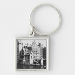 Uitzicht van Speicherstadt Hamburg, c.1910 Sleutelhanger
