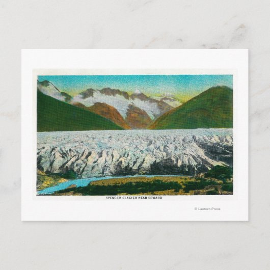Uitzicht van Spencer Glacier, Near Seward, Alaska Briefkaart (Voorkant)
