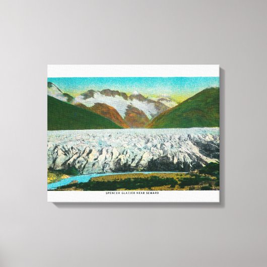 Uitzicht van Spencer Glacier, Near Seward, Alaska Canvas Afdruk (Voorkant)