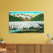 Uitzicht van Spencer Glacier, Near Seward, Alaska Canvas Afdruk (Insitu (Woonkamer))