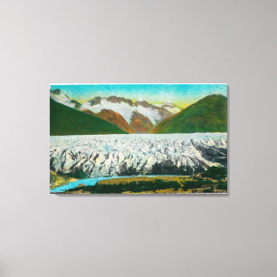 Uitzicht van Spencer Glacier, Near Seward, Alaska Canvas Afdruk