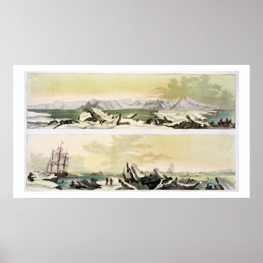 Uitzicht van Spitsbergen met "The Dorothea" (kleur Poster (Voorkant)