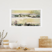 Uitzicht van Spitsbergen met "The Dorothea" (kleur Poster (Keuken)