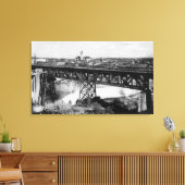 Uitzicht van Spokane-Herfsten en Brug Canvas Afdruk (Insitu (Woonkamer))