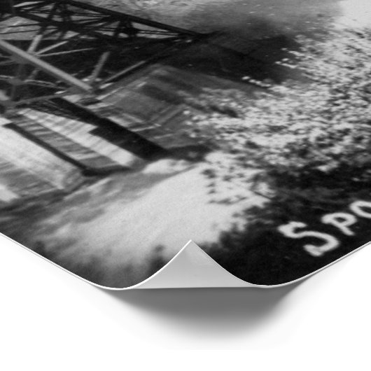 Uitzicht van Spokane-Herfsten en Brug Poster (Hoek)