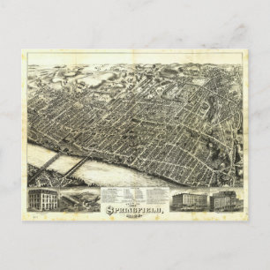 Uitzicht van Springfield Massachusetts (1875) Briefkaart
