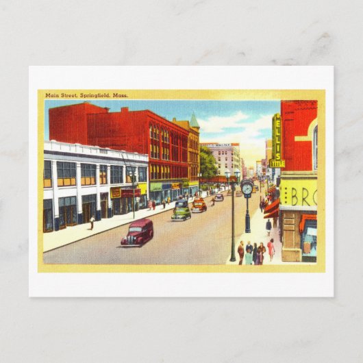  Uitzicht van Springfield, Massachusetts, Briefkaart (Voorkant)