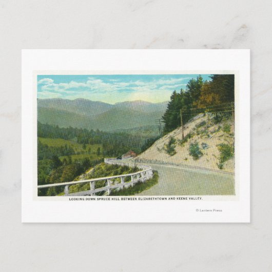 Uitzicht van Spruce Hill voor Keene Valley Briefkaart (Voorkant)