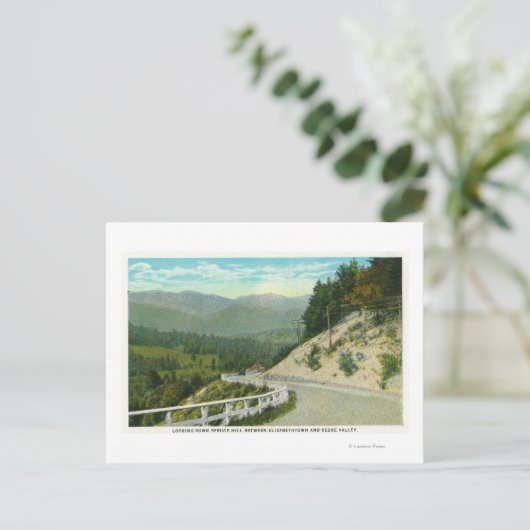 Uitzicht van Spruce Hill voor Keene Valley Briefkaart (Staand voorkant)
