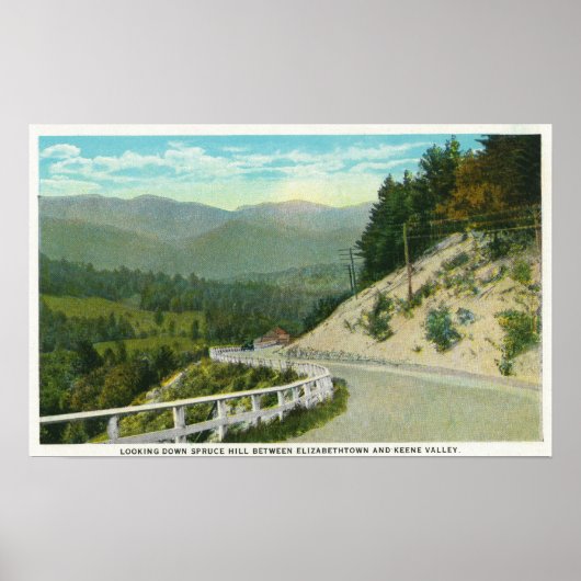 Uitzicht van Spruce Hill voor Keene Valley Poster (Voorkant)