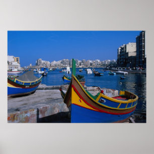 Uitzicht van St. Julian, Malta Poster
