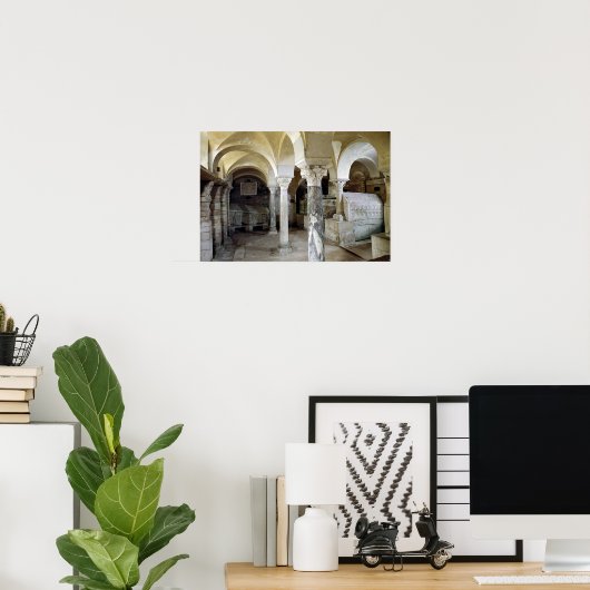 Uitzicht van St. Paul's Crypt, c.634 AD Poster (Thuiskantoor)