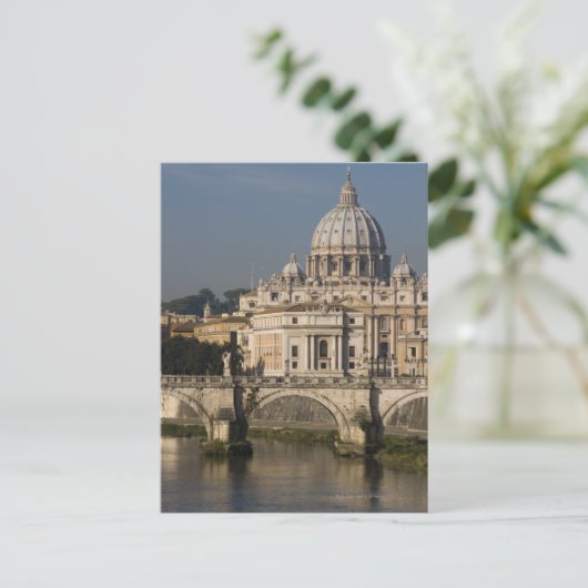 Uitzicht van St. Peter met de Ponte Sant' Angelo Briefkaart (Staand voorkant)