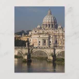 Uitzicht van St. Peter met de Ponte Sant' Angelo Briefkaart