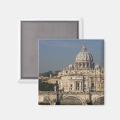 Uitzicht van St. Peter met de Ponte Sant' Angelo Magneet (Voorkant / Achterkant)