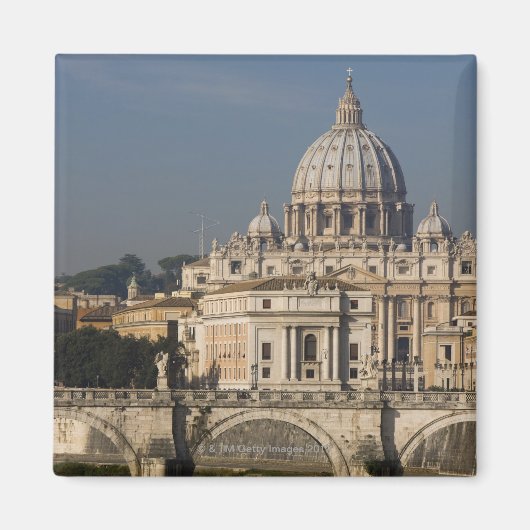 Uitzicht van St. Peter met de Ponte Sant' Angelo Magneet (Voorkant)
