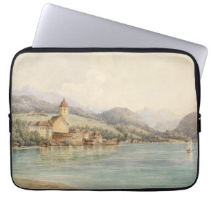 Uitzicht van St. Wolfgang aan het meer Wolfgang Ca Laptop Sleeve