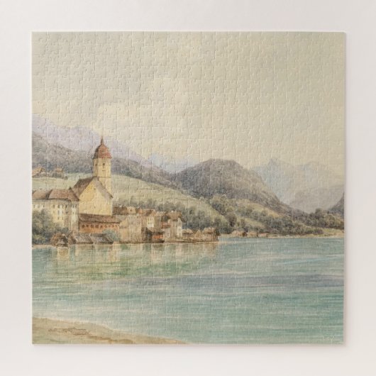 Uitzicht van St. Wolfgang aan het meer Wolfgang Ca Legpuzzel (Verticaal)