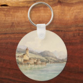 Uitzicht van St. Wolfgang aan het meer Wolfgang Ca Sleutelhanger (Achterkant)