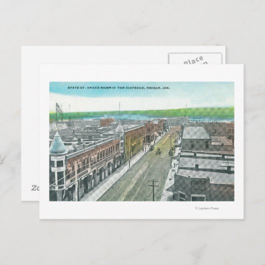 Uitzicht van staatsstraat en Snake Briefkaart (Voorkant / Achterkant)