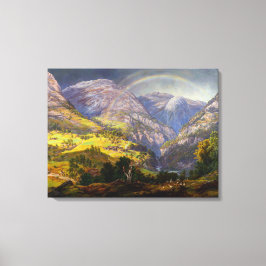 Uitzicht van Stalheim in Noorwegen (Johan Christel Canvas Afdruk