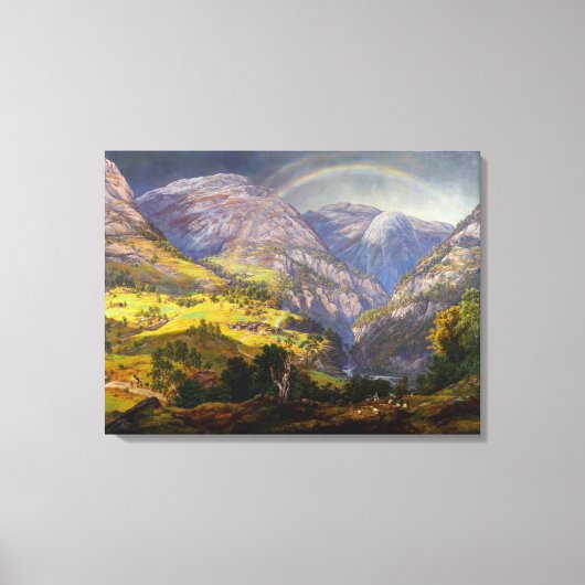 Uitzicht van Stalheim in Noorwegen (Johan Christel Canvas Afdruk (Voorkant)