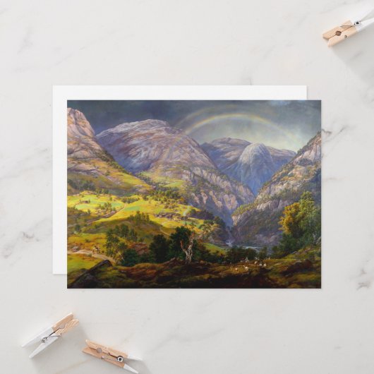 Uitzicht van Stalheim in Noorwegen Kaart (Voorkant / Achterkant in situ)