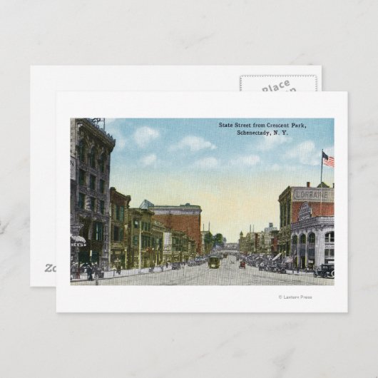 Uitzicht van State Street van Crescent Park Briefkaart (Voorkant / Achterkant)