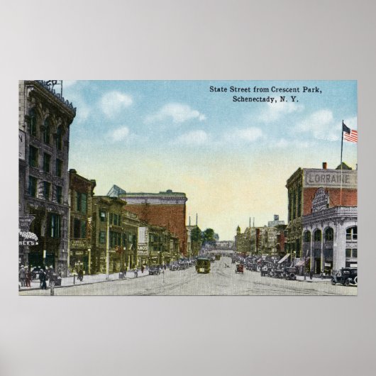 Uitzicht van State Street van Crescent Park Poster (Voorkant)